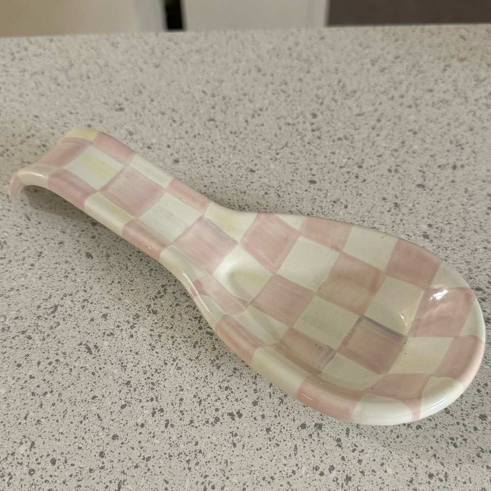 Mackenzie-Childs Rosy Check Spoon Rest